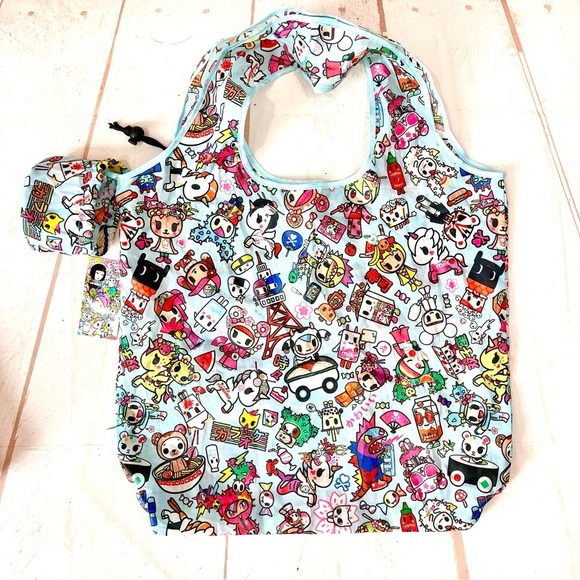 NWT Tokidoki Universa Print Reusable Foldable Shopper Tote Bag - Picture 9 of 10